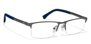 Gunmetal Rectangle Half Rim Unisex Eyeglasses by Vincent Chase VC-119719