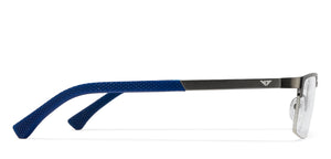 Gunmetal Rectangle Half Rim Unisex Eyeglasses by Vincent Chase VC-119719