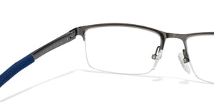 Gunmetal Rectangle Half Rim Unisex Eyeglasses by Vincent Chase VC-119719
