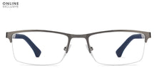 Load image into Gallery viewer, Gunmetal Rectangle Half Rim Unisex Eyeglasses by Vincent Chase VC-119719