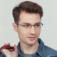 Load image into Gallery viewer, Black Round Half Rim Unisex Eyeglasses by Vincent Chase Online-119723