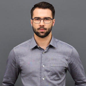 Blue Rectangle Full Rim Unisex Eyeglasses by Vincent Chase VC-119730