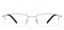 Load image into Gallery viewer, Gold Rectangle Half Rim Unisex Eyeglasses by Vincent Chase Online-120782