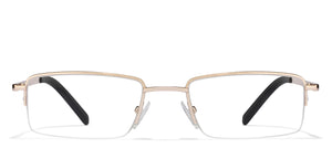 Gold Rectangle Half Rim Unisex Eyeglasses by Vincent Chase Online-120782