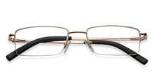 Load image into Gallery viewer, Gold Rectangle Half Rim Unisex Eyeglasses by Vincent Chase Online-120782