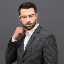 Load image into Gallery viewer, Gold Rectangle Half Rim Unisex Eyeglasses by Vincent Chase Online-120782