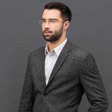 Load image into Gallery viewer, Gold Rectangle Half Rim Unisex Eyeglasses by Vincent Chase Online-120782
