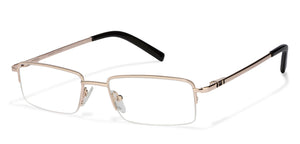 Gold Rectangle Half Rim Unisex Eyeglasses by Vincent Chase Online-120782