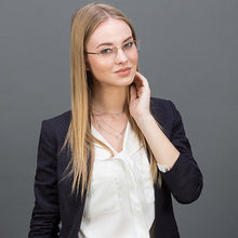 Load image into Gallery viewer, Gold Rectangle Half Rim Unisex Eyeglasses by Vincent Chase Online-120782