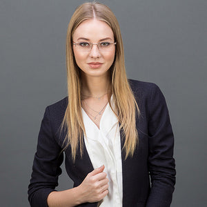 Gold Rectangle Half Rim Unisex Eyeglasses by Vincent Chase Online-120782