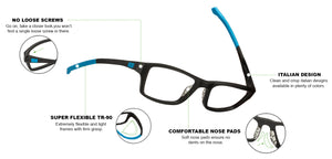 Black Rectangle Full Rim Unisex Eyeglasses by Lenskart Air Online-120213