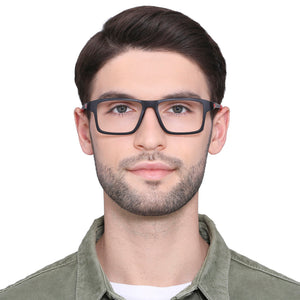 Black Rectangle Full Rim Unisex Eyeglasses by Lenskart Air Online-120224