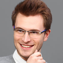 Load image into Gallery viewer, Grey Rectangle Half Rim Unisex Eyeglasses by Lenskart Air Online-120244