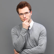 Load image into Gallery viewer, Grey Rectangle Half Rim Unisex Eyeglasses by Lenskart Air Online-120244