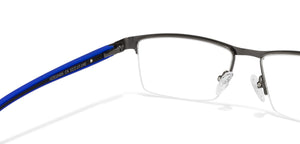 Grey Rectangle Half Rim Unisex Eyeglasses by Lenskart Air Online-120244