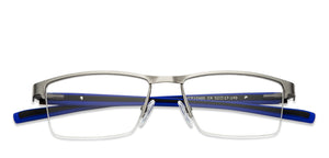 Grey Rectangle Half Rim Unisex Eyeglasses by Lenskart Air Online-120244