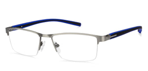 Grey Rectangle Half Rim Unisex Eyeglasses by Lenskart Air Online-120244
