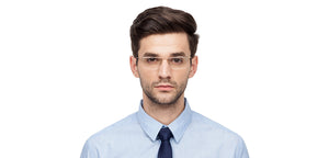 Gold Rectangle Half Rim Unisex Eyeglasses by Lenskart Air Online-120129
