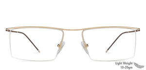 Gold Rectangle Half Rim Unisex Eyeglasses by Lenskart Air Online-120129