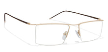 Load image into Gallery viewer, Gold Rectangle Half Rim Unisex Eyeglasses by Lenskart Air Online-120129