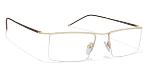 Gold Rectangle Half Rim Unisex Eyeglasses by Lenskart Air Online-120129