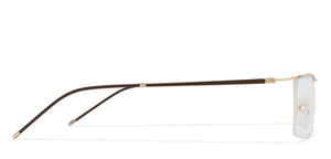 Gold Rectangle Half Rim Unisex Eyeglasses by Lenskart Air Online-120129