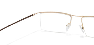 Gold Rectangle Half Rim Unisex Eyeglasses by Lenskart Air Online-120129