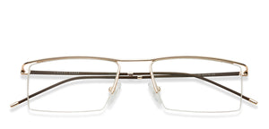 Gold Rectangle Half Rim Unisex Eyeglasses by Lenskart Air Online-120129