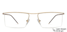 Load image into Gallery viewer, Gold Rectangle Half Rim Unisex Eyeglasses by Lenskart Air Online-120129
