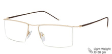 Load image into Gallery viewer, Gold Rectangle Half Rim Unisex Eyeglasses by Lenskart Air Online-120129