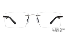 Load image into Gallery viewer, Black Rectangle Rimless Unisex Eyeglasses by Lenskart Air Online-120171
