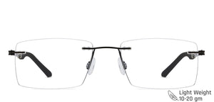 Black Rectangle Rimless Unisex Eyeglasses by Lenskart Air Online-120171
