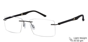 Black Rectangle Rimless Unisex Eyeglasses by Lenskart Air Online-120171