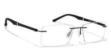 Load image into Gallery viewer, Black Rectangle Rimless Unisex Eyeglasses by Lenskart Air Online-120171