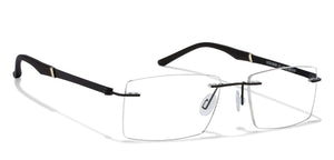 Black Rectangle Rimless Unisex Eyeglasses by Lenskart Air Online-120171