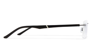 Black Rectangle Rimless Unisex Eyeglasses by Lenskart Air Online-120171
