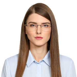 Black Rectangle Rimless Unisex Eyeglasses by Lenskart Air Online-120175