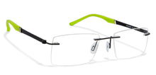 Load image into Gallery viewer, Black Rectangle Rimless Unisex Eyeglasses by Lenskart Air Online-120175