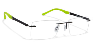Black Rectangle Rimless Unisex Eyeglasses by Lenskart Air Online-120175