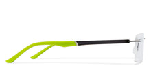 Load image into Gallery viewer, Black Rectangle Rimless Unisex Eyeglasses by Lenskart Air Online-120175