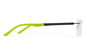 Black Rectangle Rimless Unisex Eyeglasses by Lenskart Air Online-120175