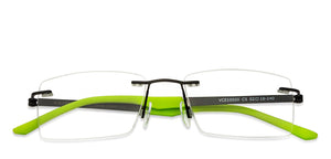 Black Rectangle Rimless Unisex Eyeglasses by Lenskart Air Online-120175