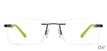 Load image into Gallery viewer, Black Rectangle Rimless Unisex Eyeglasses by Lenskart Air Online-120175