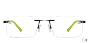 Black Rectangle Rimless Unisex Eyeglasses by Lenskart Air Online-120175