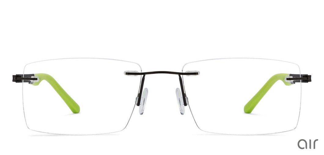 Black Rectangle Rimless Unisex Eyeglasses by Lenskart Air Online-120175