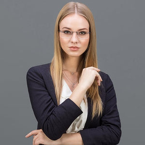 Black Rectangle Rimless Unisex Eyeglasses by Lenskart Air Online-120175