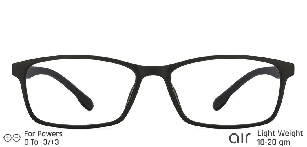 Black Rectangle Full Rim Unisex Eyeglasses by Lenskart Air Online-121126