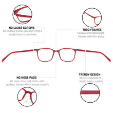 Load image into Gallery viewer, Red Wayfarer Full Rim Unisex Eyeglasses by Lenskart Air Online-121134