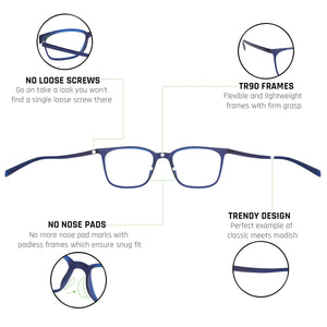 Blue Wayfarer Full Rim Unisex Eyeglasses by Lenskart Air Online-121136