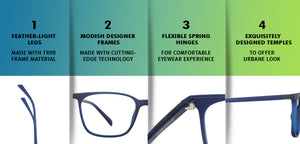 Blue Wayfarer Full Rim Unisex Eyeglasses by Lenskart Air Online-121136